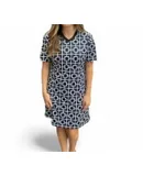 Erma’S Closet Geo Print Vneck Knit Dress In Black/white