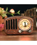 Vintage Greadio Walnut Wood Bluetooth Speaker Radio - Retro Style, Bass Enhancement, Loud Volume, Bluetooth 5.0, MP3 & FM Radio,Walnut