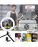 Hollyland LARK M2 DUO 2-Person Wireless Combo Microphone System (2.4 GHz, Ivory White) + 2x Vivitar 8