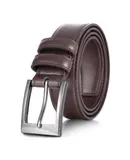 Mio Marino Men's Dual Loop Leather Belt-Coffee-36