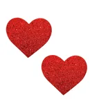 Neva Nude Pasty Hearts Glitter Red