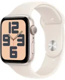 Apple Watch SE 2nd Generation (GPS) 44mm Aluminum Case with Starlight Sport Band - S/M - Starlight - (2024)