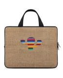 Cactus Linen Background Laptop Bag Women Man 10 12 13 15 17 Inch Office Notebook Travel Computer Handbag Waterproof Bag Notebook Cover