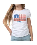 Classic Crew Tee - Tropical Americana-White by DelSol for Women - 1 Pc T-Shirt (XL)