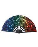Folding Hand Rave Fan, Nylon Cloth Foldable Hand Rave Fan - Flash Pattern