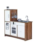 Teamson Kids Little Chef Palm Springs Classic Kids Play Kitchen with Accessories, Natural/White