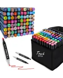 80 Colors Dual Tip Permanent Art Markers Set for Kids, Coloring Painting Supplies Sketch Drawing Markers for Adults, Holiday Present for Boys Girls Students, Journal Note Doodle