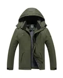 Men's winter outerwear waterproof ski jacket warm fleece jacket multi-pocket parka raincoat