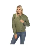 Women's  Lightweight Diamond Quilted Puffer Bomber Jacket