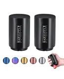 2-Pack Beer Bottle Opener | Push Down and Pop Off Bottle Opener | Automatic Beer Top Popper | Magnetic Cap Catcher | Stainless Steel | Glass Soda Bottle Decapitator | Fun to Use