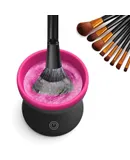 Electric Makeup Brush Cleaner Automatic Brush Spinner To Quickly Wash Professional Automatic Brush Cleaner Makeup Brush Cleaner Pad Silicone-red