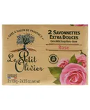 Extra Mild Soaps - Rose by Le Petit Olivier for Women - 2 x 3.5 oz Soap