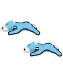 World's Tuffest Soft Dog Toy -Barnyard Cow Multiple Layers. Made Durable, Strong & Tough. Interactive Play (Tug, Toss & Fetch). Machine Washable & Floats. (Regular 2 Pack)