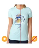 Girls Crew Tee - Watercolor Dolphins - Ice Blue by DelSol for Women - 1 Pc T-Shirt (YL)