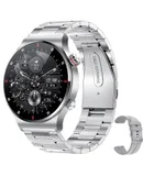 NFC Bluetooth Call QW33 Smart watch ECG+PPG Business stainless steel strap waterproof men's watch-Silver steel strip