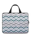 Aqua Chevron Pattern Laptop Bag Women Man 10 12 13 15 17 Inch Office Notebook Travel Computer Handbag Waterproof Bag Notebook Cover