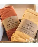 Travel Crib Fitted Sheets for Baby Bjorn, Guava Lotus Travel Crib and 24 x 42 Inch Travel Light Playard Mattress \u2013 Snuggly Soft 100% Jersey Cotton \u2013 Mustard Yellow + Burnt Orange \u2013 2 Pack