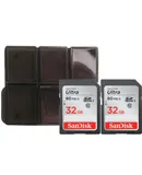 2x SanDisk 32GB SDHC Ultra 80MB/s Memory Card with Memory Card Holder