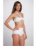 White High Waisted Bikini Bottom - Bianca