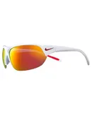Nike EV1125-106 Skylon Ace Sunglasses Shiny White Frame Color, Grey with Red Mirror Lens Tint