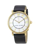 Reloj Marc Jacobs Mujer | Coleccion Classic | Modelo MJ1532 | Caja Redonda | Ø 36mm Acero inoxidable | Cierre Hebilla | Movimiento Cuarzo | Dial Blanco | Cristal Mineral | Correa Cuero Negro | 50m / 5 ATM | Línea Clásico