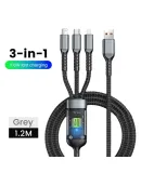 3-in-1 100W Cables 5A Fast Charging USB To Type-C Micro Wire Data Cord For    Quick Charge USB Type C Cable