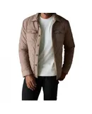 The Normal Brand Quilted Sherpa Lined Shacket In Pine Bark Brown