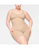 Skims Seamless Sculpt Mid Thigh Bodysuit In Mica