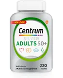 Centrum Silver Multivitamin for Adults 50 Plus, Multivitamin/Multimineral Supplement, Vitamin D3, B Vitamins, Gluten Free, Non-GMO Ingredients, Supports Memory and Cognition in Older Adults - 220 Ct