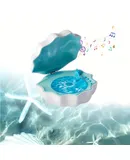 MACADAM Shell Ocean Wave Projector Light, Waves Vinyl Bluetooth Speaker with Mood Lamp, 7 Colors Waves Night Light for Bedroom Living Office ，Blue