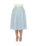 Plus Size Flared Midi Skirt