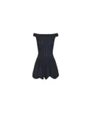 Jonathon Simkhai Pointelle Off Shoulder Dress, Navy