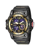 SMAEL new outdoor transparent watch men's outdoor cool dual display waterproof luminous electronic watch-black and gold