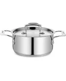 Stockpot – 2 Quart – Brushed Stainless Steel – Heavy Duty Induction Pot with Lid and Riveted Handles – For Soup, Seafood, Stock, Canning and for Catering for Large Groups and Events by BAKKEN
