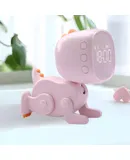 Kids Dinosaur Alarm Clock for Boys and Girls Bedroom LED Cute Bedside Clock with Digital Display Children's Sleep Trainer Ok to Wake Light and Night Light for Kids(Pink )