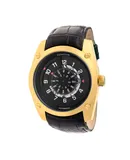 Heritor Automatic Daniels Semi-Skeleton Leather-Band Watch - Gold/Black