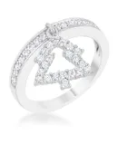 Christmas Tree 0.3ct CZ Holiday Charm Ring