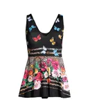 Johnny Was Women's Mari Skirted One Piece Butterfly Floral Swimsuit