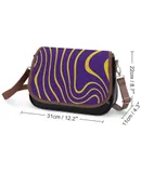 Purple And Gold Tailgate Swag - Wavy Vintage Crossbody Bag for Women Medium Leather Hobo Bags Shoulder Bag Classic City Leather Satchels