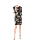 Tommy Hilfiger Floral Print Bell Sleeve Dress In Black