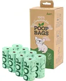 100% Compostable Dog Poop Bags, 120 Bags, 8 Rolls, 9