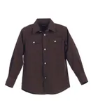 Gioberti Kids Casual Western Solid Long Sleeve Shirt with Pearl Snaps