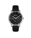 Bertha Gwen Leather-Band Watch w/Day/Date - Black