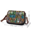 Fantastic Library Vintage Crossbody Bag for Women Medium Leather Hobo Bags Shoulder Bag Classic City Leather Satchels