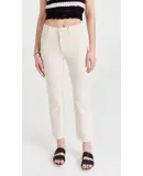 DL1961 Women Patti Straight High Rise Ankle Jeans Ecru Off White Pants