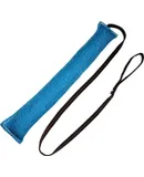 Redline K9 French Linen Dog Tug Toys (4 inch x 24 inch) Tug Toy with 5 Foot Handle (Electric Blue)