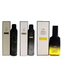 Gold Lust Dry Shampoo-Texturizing Spray and Nourishing Hair Oil Kit by Oribe - 3 Pc Kit 8.5oz Hairspray , 6oz Shampoo, 3.4 Oil