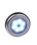 Thin round body sensing kitchen cabinet night light 6LED using AAA7 battery cross-border Silver three for cold white