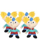 Hey Arnold Figure Plush Dog Toy | 6 Inch Soft Fabric Small Dog Toy Yellow Plush Dog Toy for All Dogs, 90s Toys from Hey Arnold TV Series (Pack of 4)