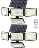 Solar Lights Outdoor, 288 LED 2800LM Solar Motion Sensor Outdoor Lights with Remote Control, 4 Heads lP65 Waterproof Solar Flood Security Lights for Outside Patio Wall -2PACK